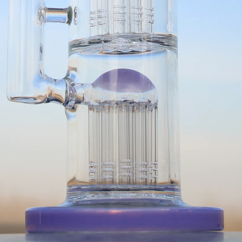 10.6" Glass Straight Water Pipe W/ Dual Arm Percolators